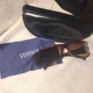 Versus Versace Brown Wrap Sunglasses